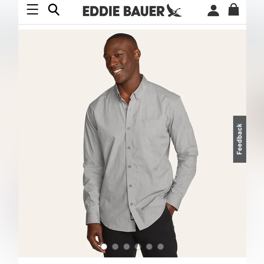 Eddie Bauer men’s voyager flex long sleeved shirt